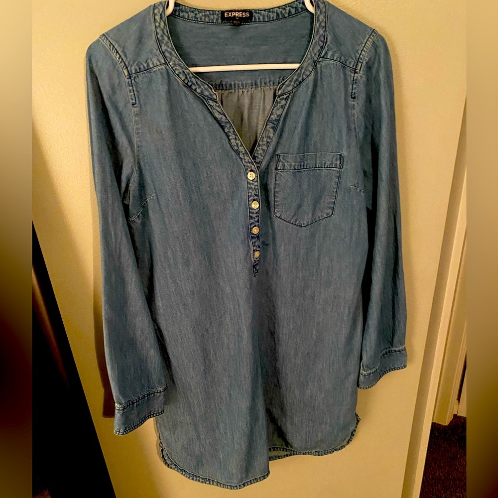 Express Jean dress petite size small.